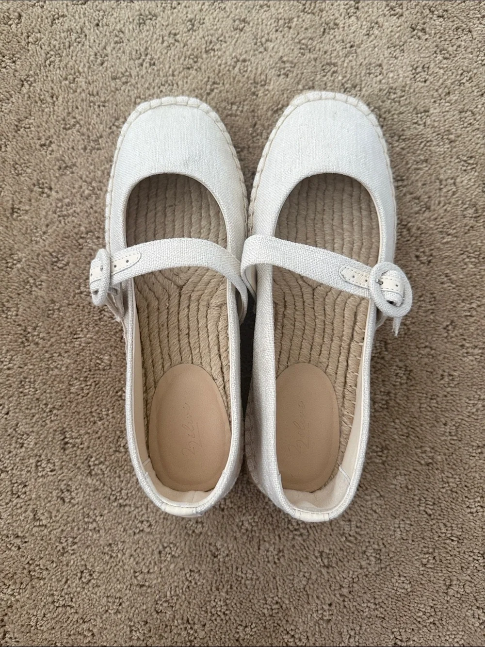 Women's Mary Jane Espadrille Flats in Off-White